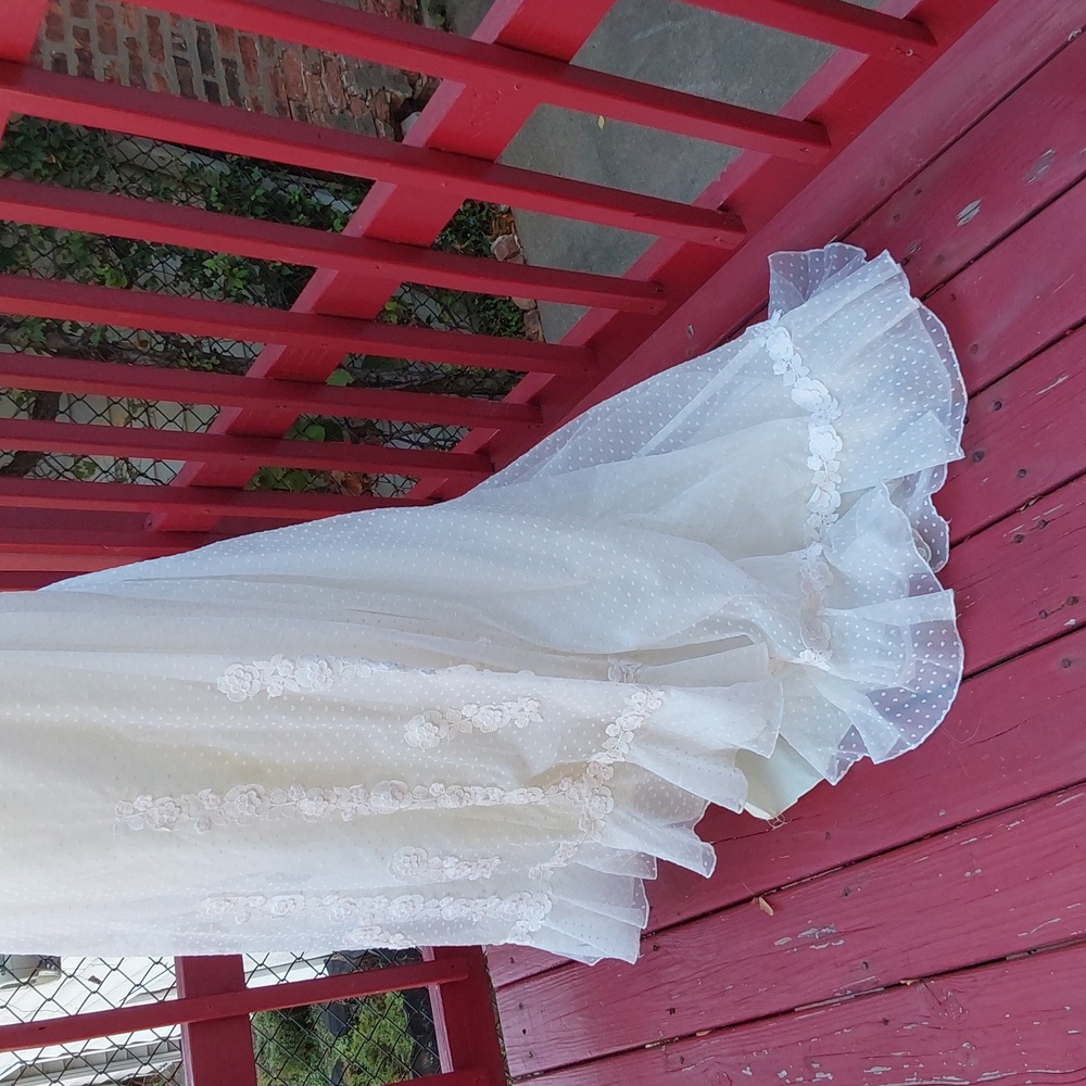 Vintage Floral Lace Wedding  Dress - Picture 3 of 5